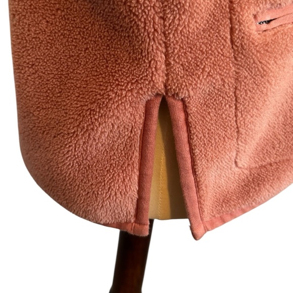 Madewell Dusty Pink Sherpa Pullover Quarter Zip Pullover Zip Pockets Size Small - Picture 9 of 15